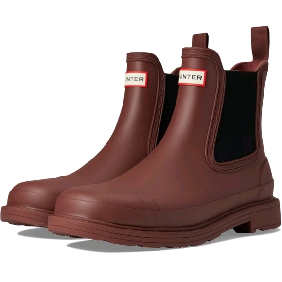 Hunter Shoes - NEW Hunter Commando Chelsea Boot Rain Boots In Muted Berry